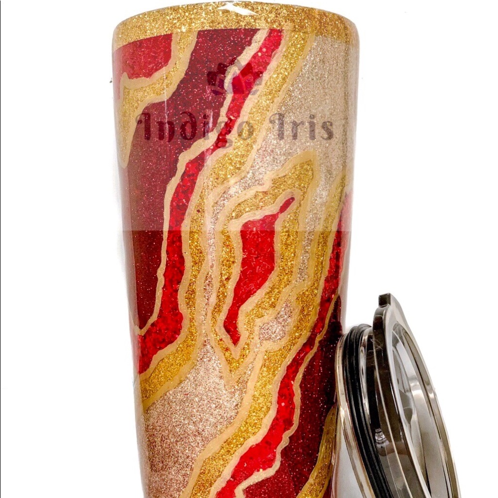 24oz Glitter Tumbler - 49ers colors